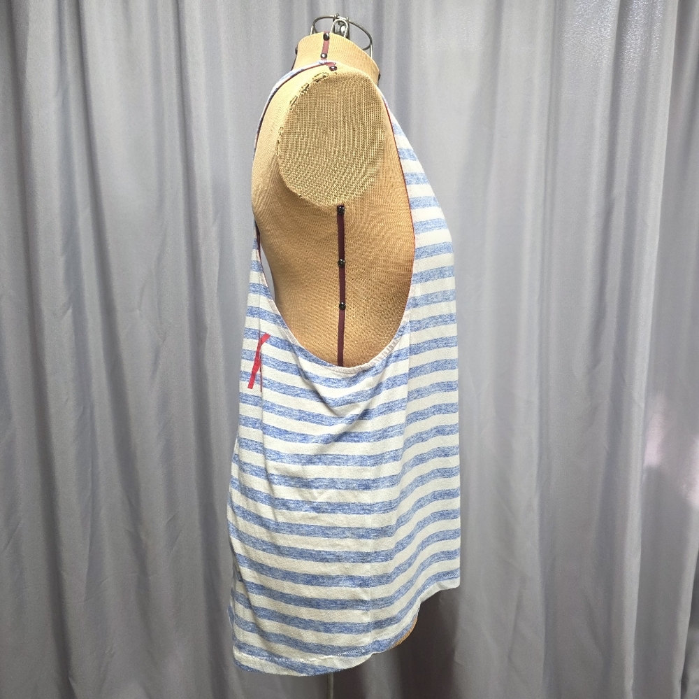 Women's V.S. Pink Striped Blue and White Cubs Tank Top - Picture 6 of 8